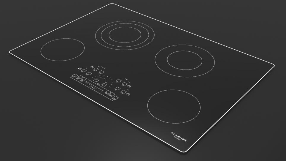30" RADIANT COOKTOP WITH BRUSHED ALUMINUM TRIM Fulgor Milano